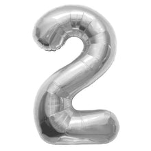 Load image into Gallery viewer, Giant Foil Balloon Numbers Silver 40 inch (101 cm)
