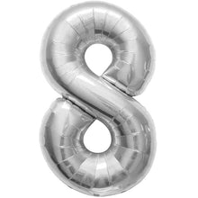 Load image into Gallery viewer, Giant Foil Balloon Numbers Silver 40 inch (101 cm)
